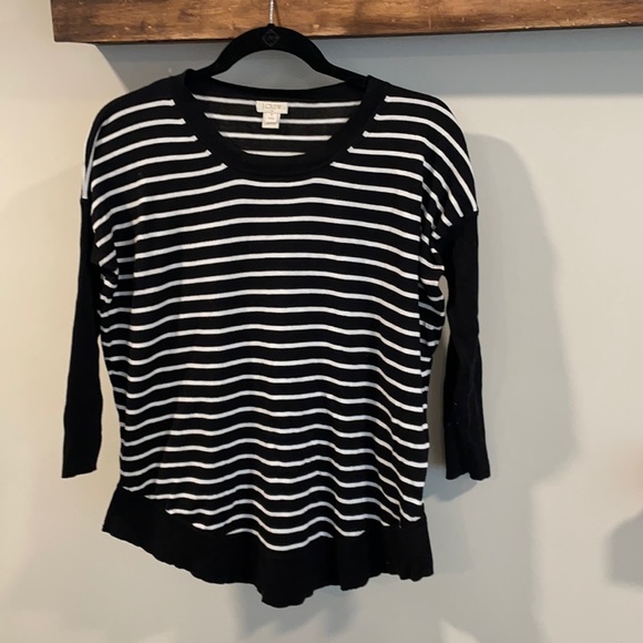 J. Crew Factory Sweaters - J.Crew black and white striped sweater